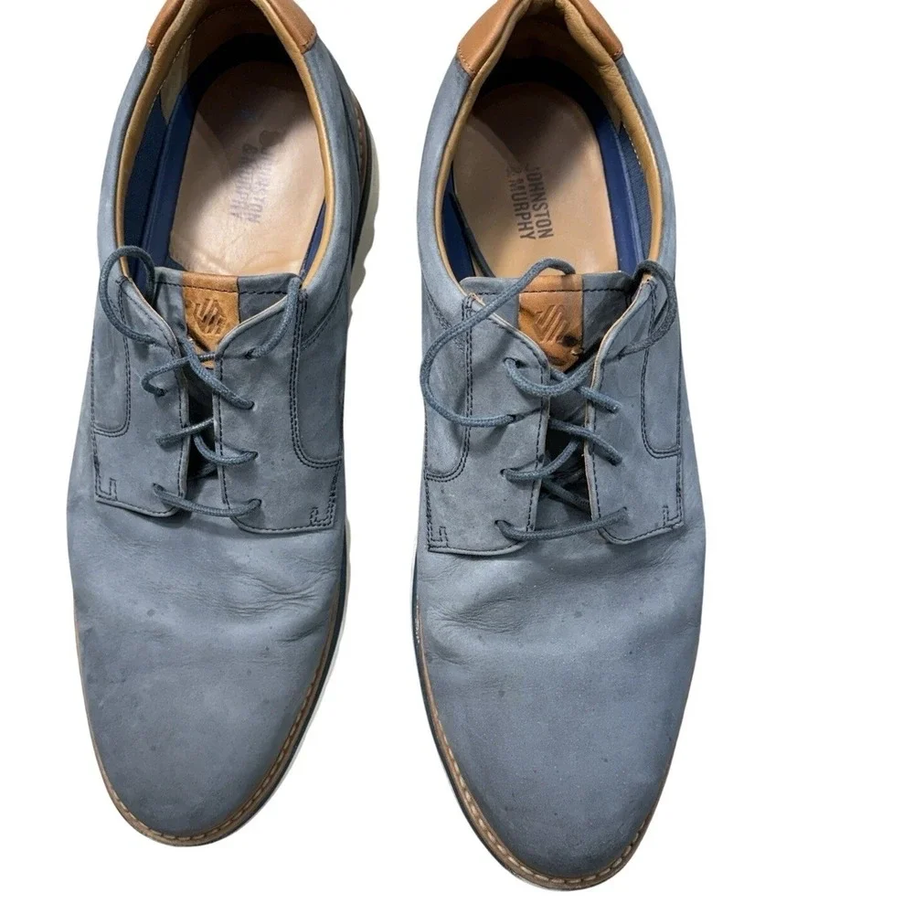 Johnston And Murphy's men's‎ 14 M Gray Nubuck Oxford's True Foam Comfort Shoes